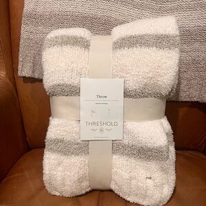 Threshold Plush Striped Throw Blanket